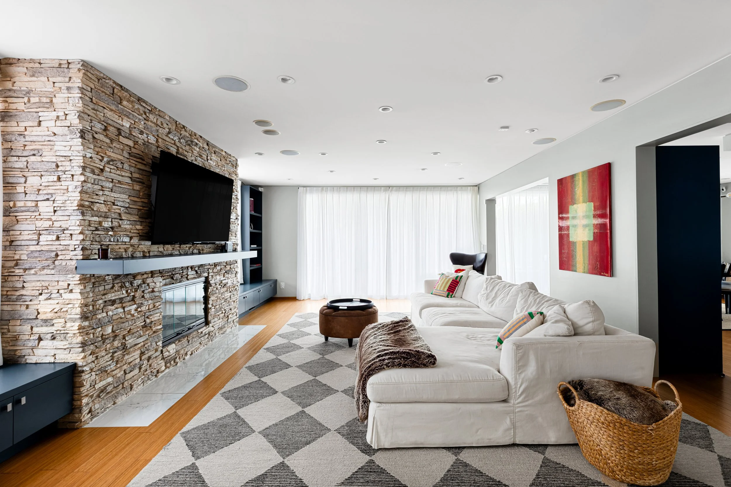 West Hollywood real estate photography of a modern living room in a luxury home
