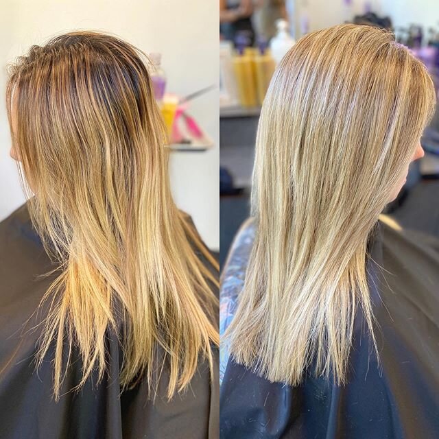 Color by posh! #olaplex #sundayfunday #paishauproducts #caluragloss #caluracolor #oligopro #framarbrushes #fullfoil #summerhair #byebyebrassyhair