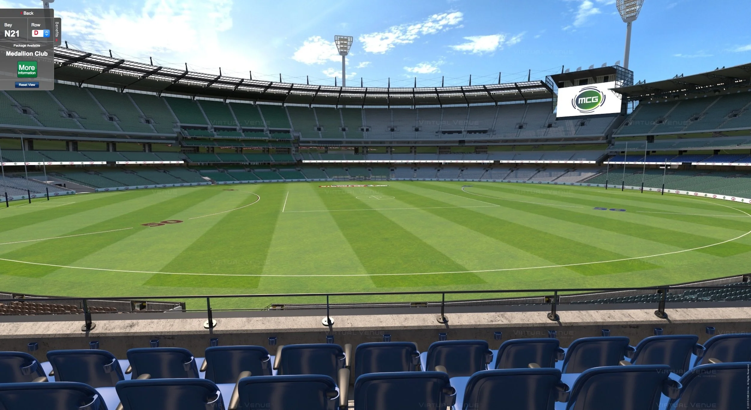 Melbourne v Port Adelaide MCG Medallion Club seating
