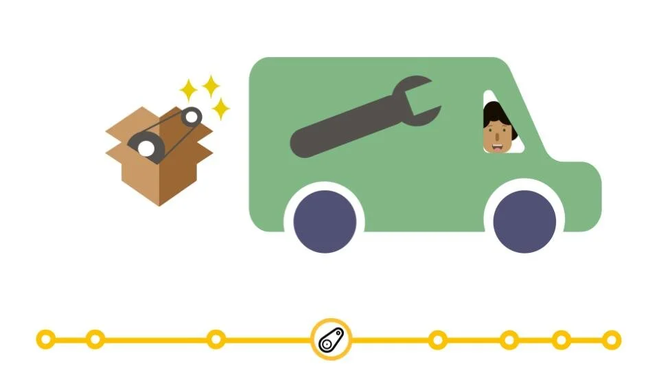  A week later, Martin returns with the part in tow. 