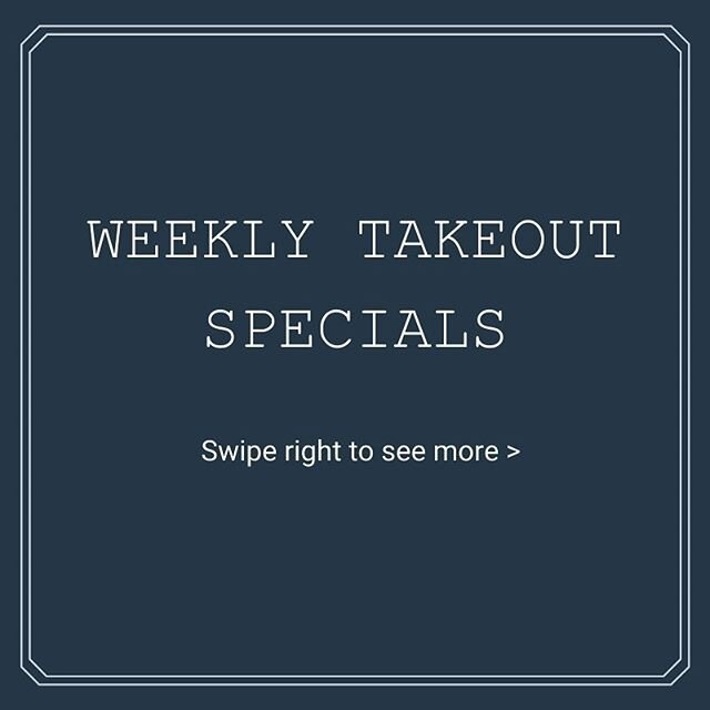 Are you excited? Weekly Takeout Specials are dropping now 🔥! Swipe right to see what&rsquo;s on the menu this week.⠀
⠀
Huge thank you to everyone who came out and supported our opening weekend last week. It was amazing to see all your smiling faces 