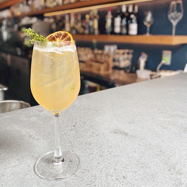 Our Weekly Cocktail is here and it&rsquo;s time to cheers 🥂 ⠀
⠀
Tequila⠀
Lemon Thyme Syrup⠀
House Rhubarb Hibiscus Bitters⠀
@fourwindsbrewco La Maison Saison⠀
⠀
On for $9 tonight.⠀
⠀
We&rsquo;ve also got Negroni&rsquo;s and Margarita&rsquo;s on for 