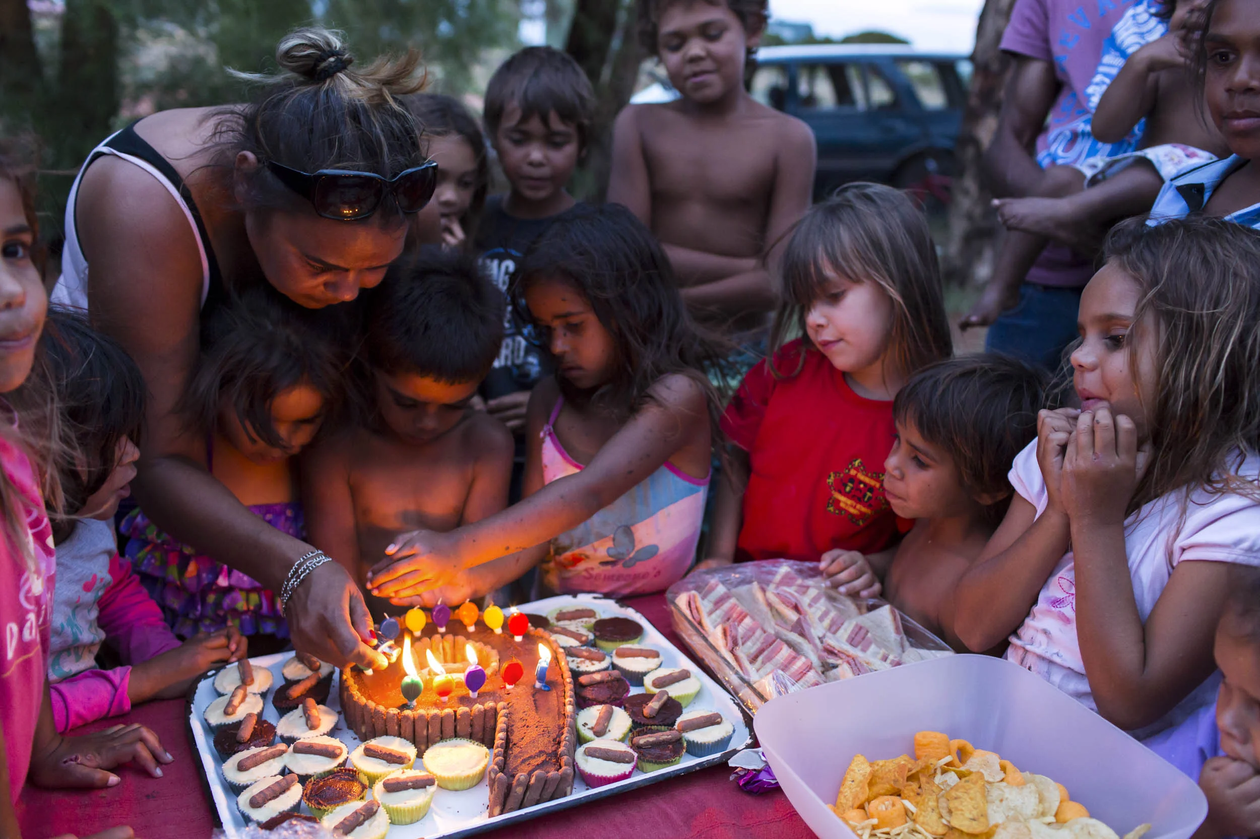 A shared birthday party for two children in Wilcannia, NSW.