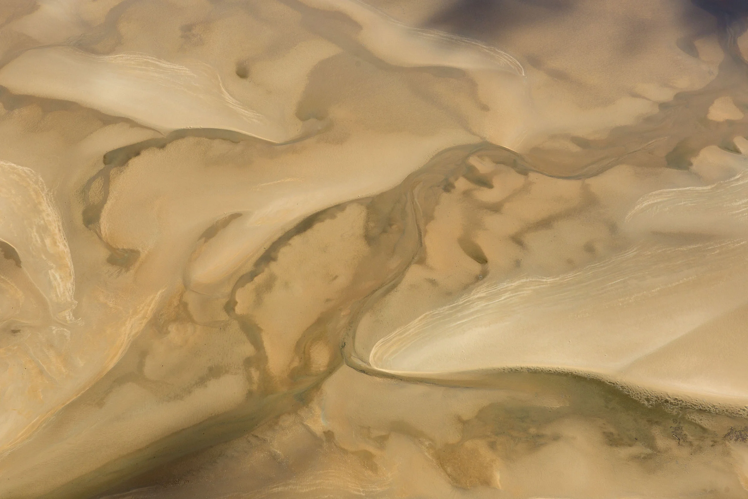 An aerial view of sand banks on the shoreline of Melville Island, Northern Territory.