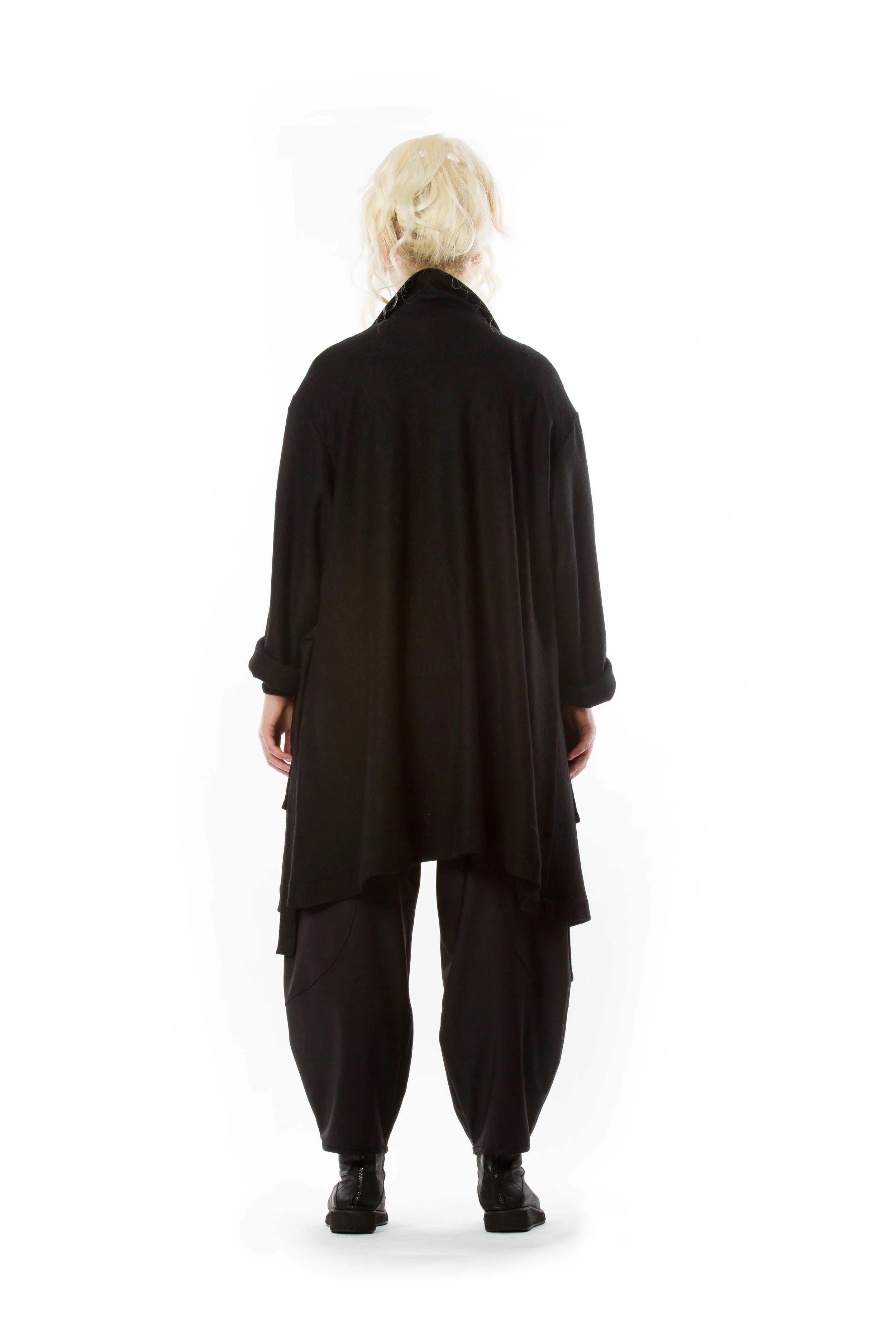 The Cupboard Diane Burkhardt Essential Singlet Essential Silk Mesh Shirt Sagi Mid Coat Harmonie Pant Back.jpg