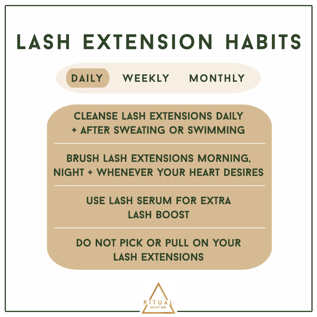 &bull; Your daily lash reminders ✨ &bull; #RitualBeautyBar

.
.
.
.
.
.
.
.
 #inbend #localizebend #bendoregon #thebestofbend #centraloregon #bendlashes #oregonlashes #bendoregonsalon #bendeyelashextensions #bendlashextensions #oregonlashartist #yelp