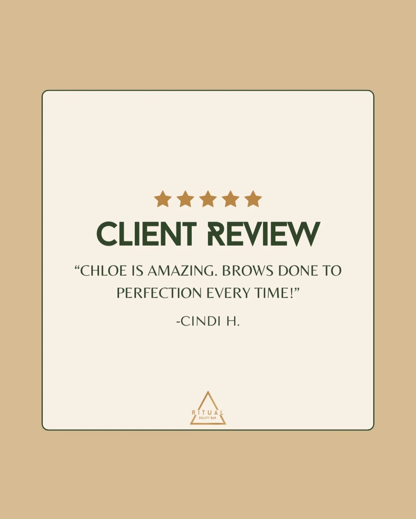 &bull; &ldquo;Brows done to perfection every time!&rdquo; - Cindi H. ✨ Book your appointment online now! &bull; #RitualBeautyBar
.
.
.
.
.
.
.
#inbend #localizebend #bendoregon #thebestofbend #centraloregon #bendlife #bendbrows #bendwaxing #bendorego