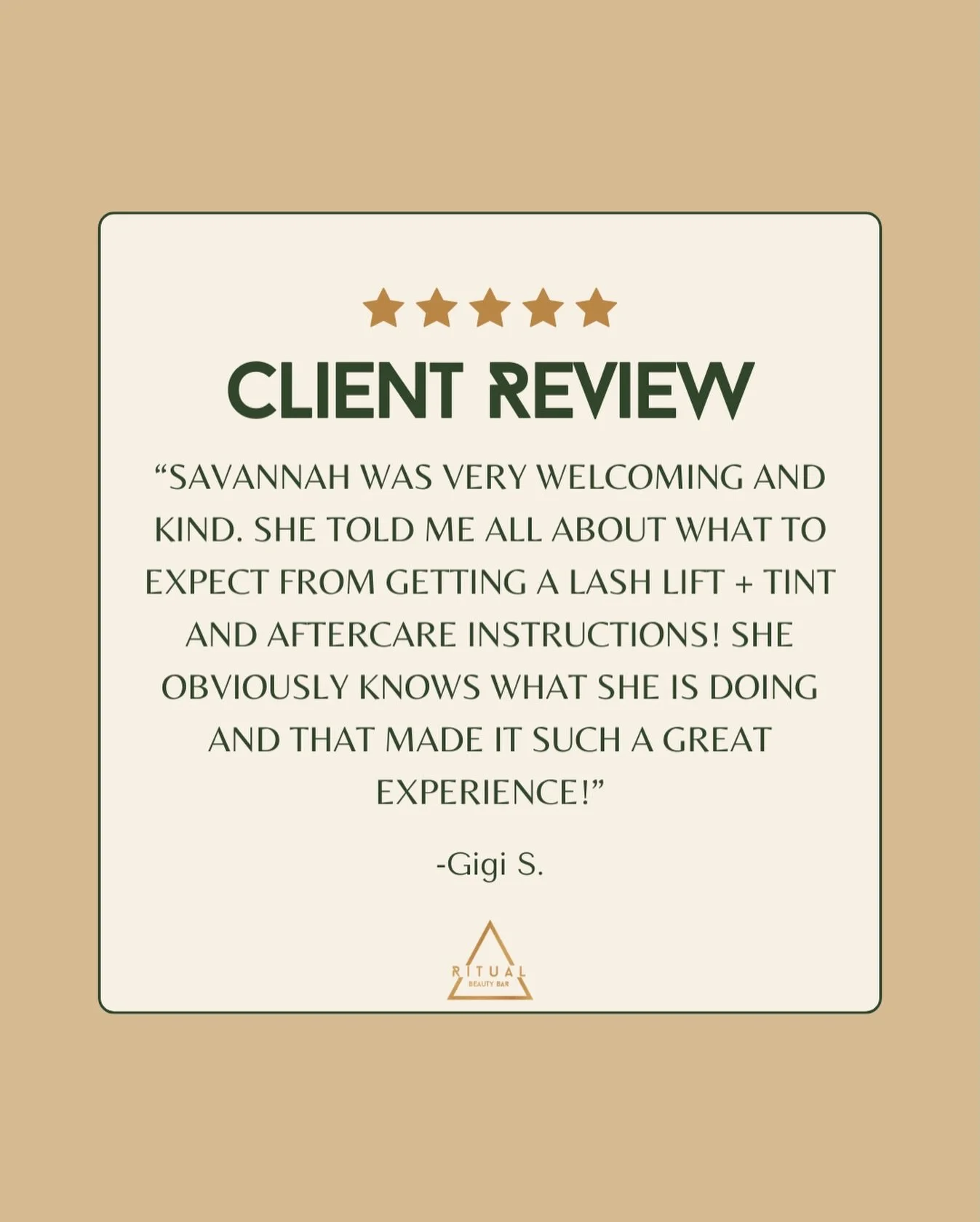 &bull; &ldquo;She obviously knows what she is doing and that made it such a great experience!&rdquo; - Gigi S. ✨ Book your appointment online now! &bull; #RitualBeautyBar
.
.
.
.
.
#bendlashartist #bendlashlift #lashlift #bendlashes