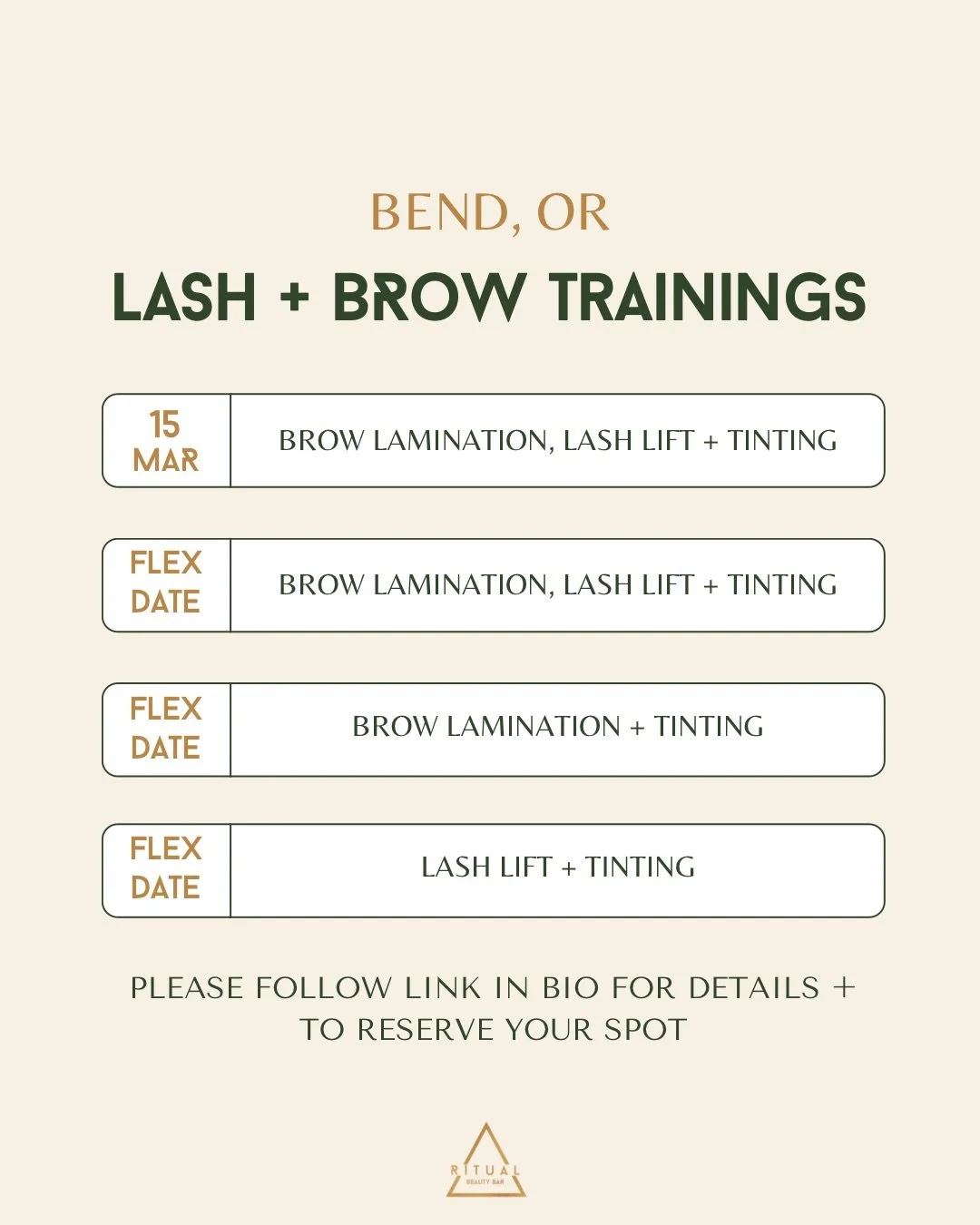 &bull; Are you looking to add new services to your menu? It&rsquo;s time to level up your business with a Lash Lift, Brow Lamination + Tinting training! 

All the courses offered consist of a unique curriculum designed to jumpstart your career as a l