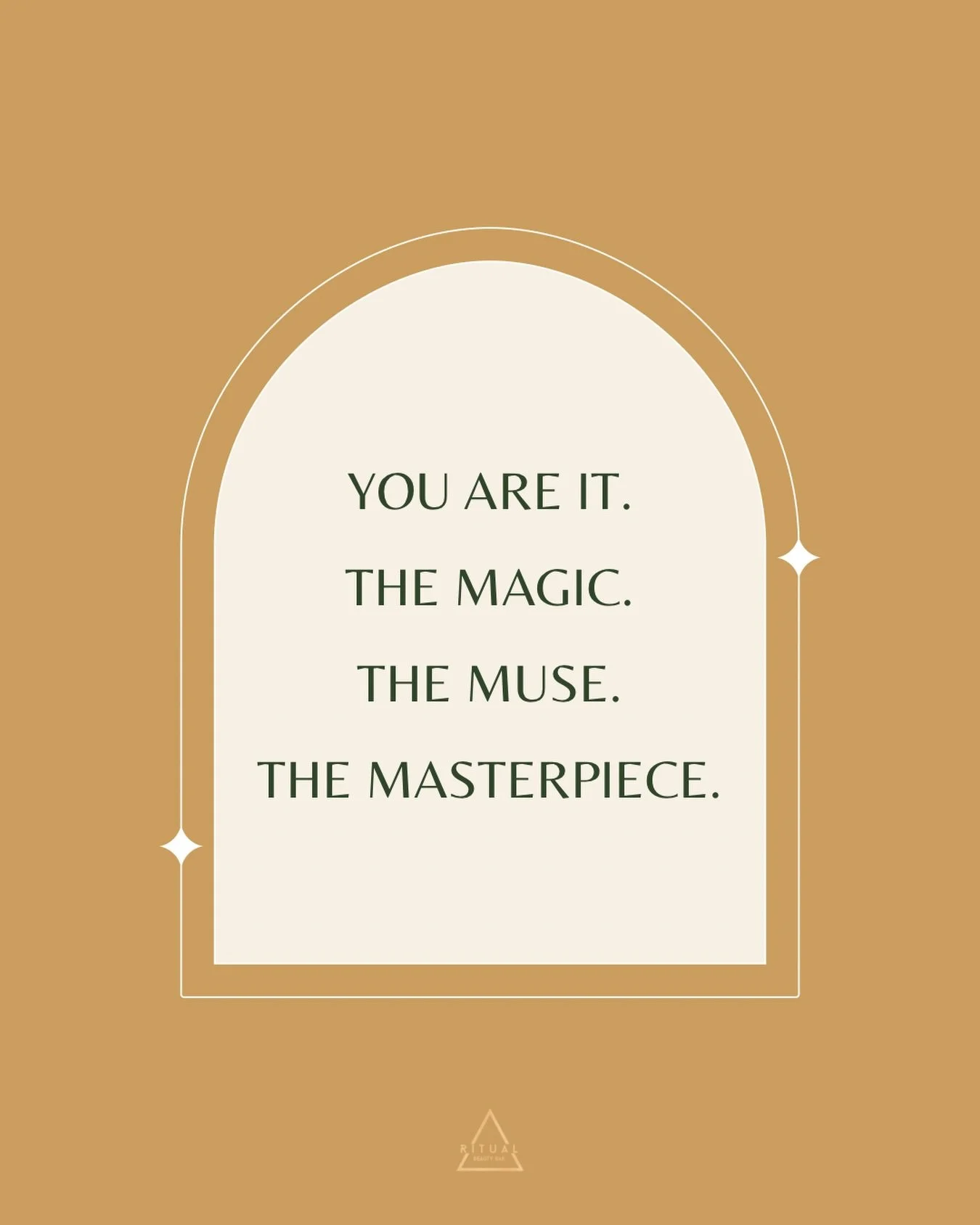 &bull; You are the magic, the muse, the masterpiece ✨ &bull; #RitualBeautyBar 
.
.
.
.
.
.
#womensupportingwomen #femaleentrepreneur #beautymentor #bendoregon