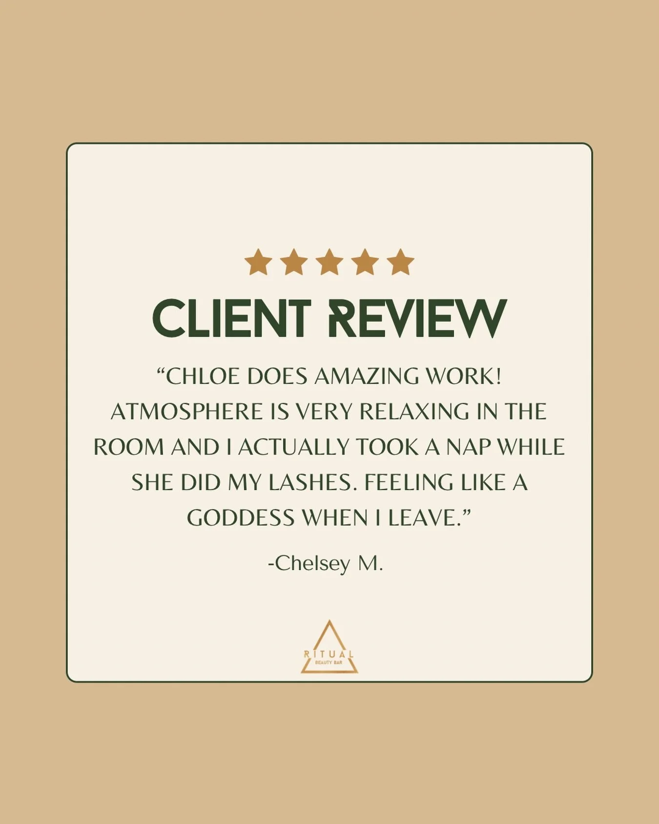 &bull; &ldquo;Feeling like a goddess when I leave.&rdquo; - Chelsey M. ✨ Book your appointment online now! &bull; #RitualBeautyBar 
.
.
.
.
.
.
.
#bendsalon #bendlashes #lashartist #bendoregon