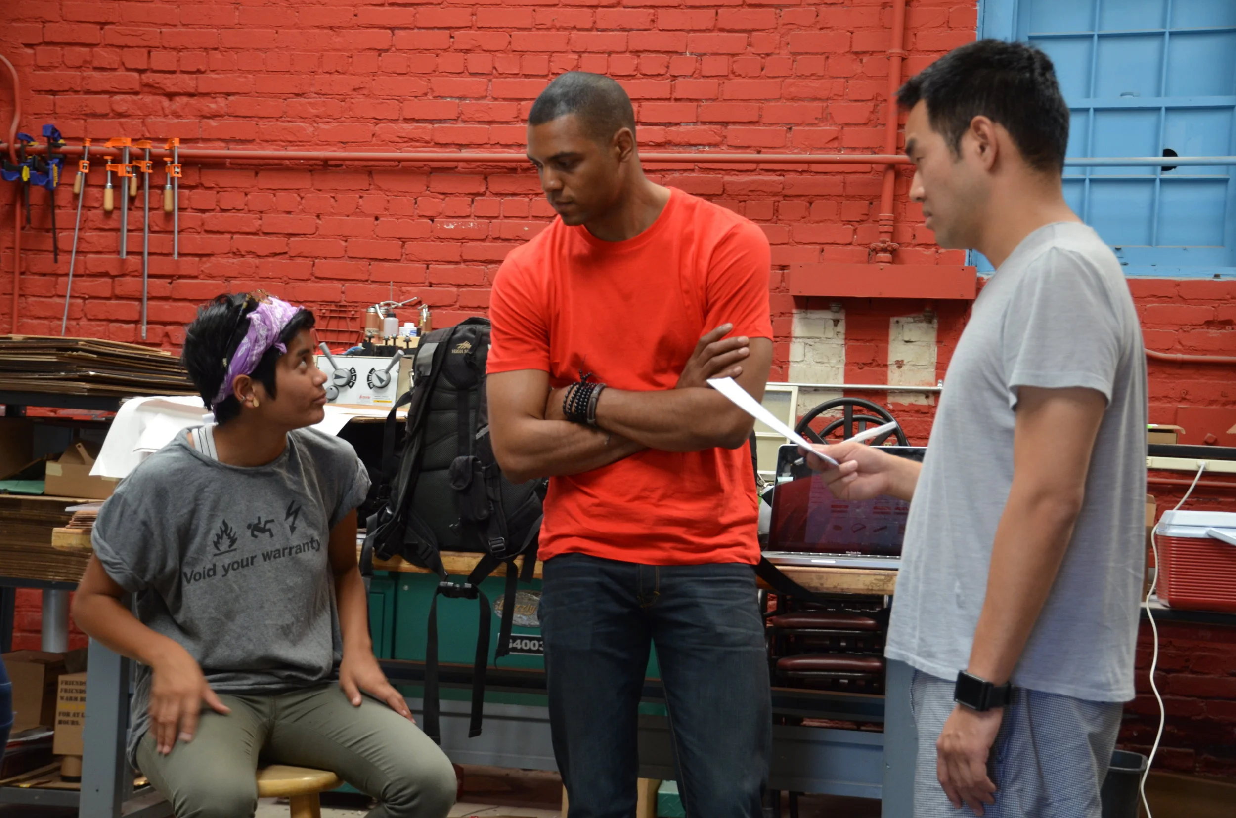 Durell Coleman talking to young girl