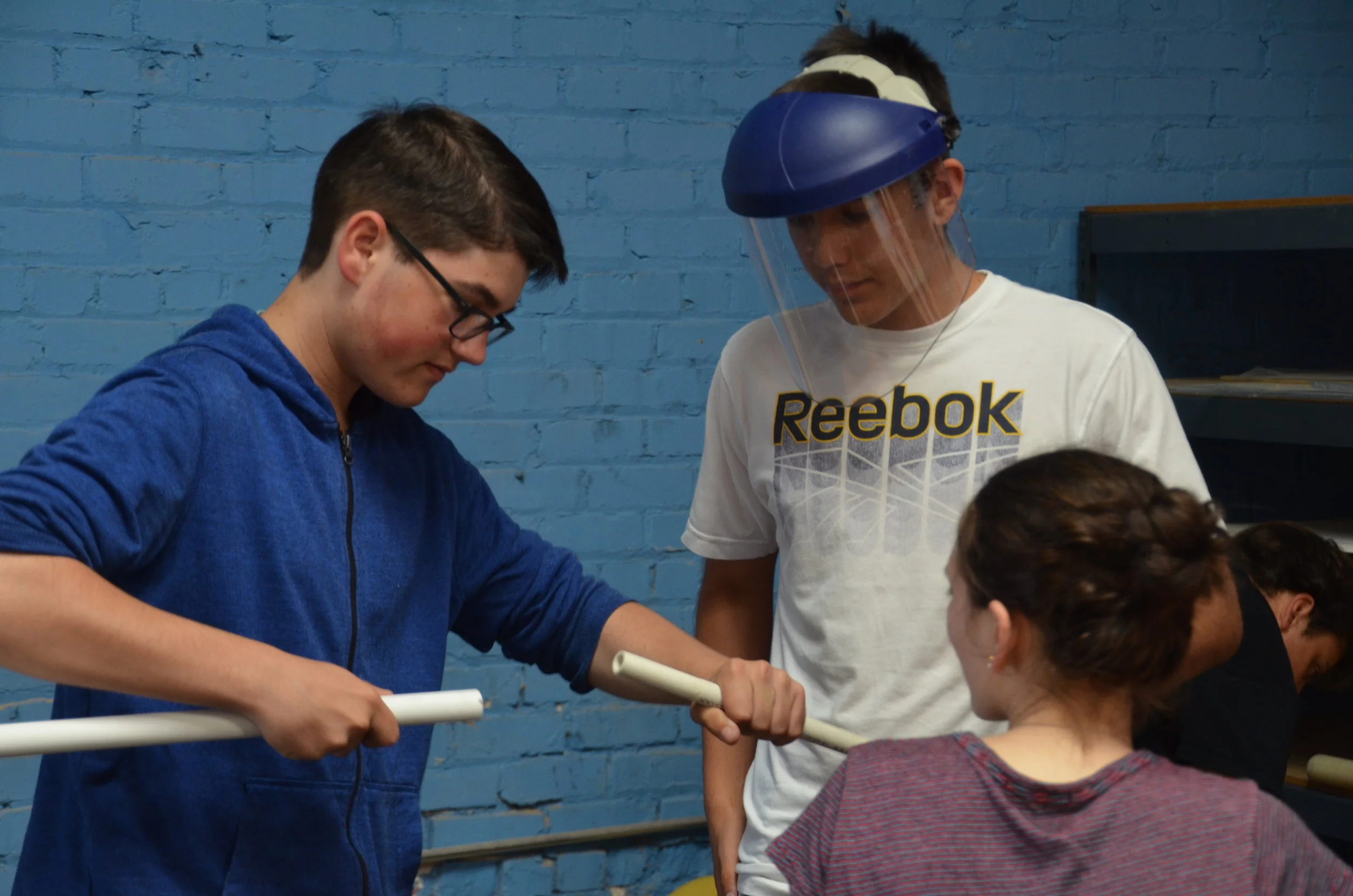 Students do class tasks together