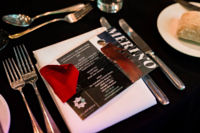 Our flyers displayed on the night, featuring our award winning Gabriella Gown, made from Australian Merino Wool.