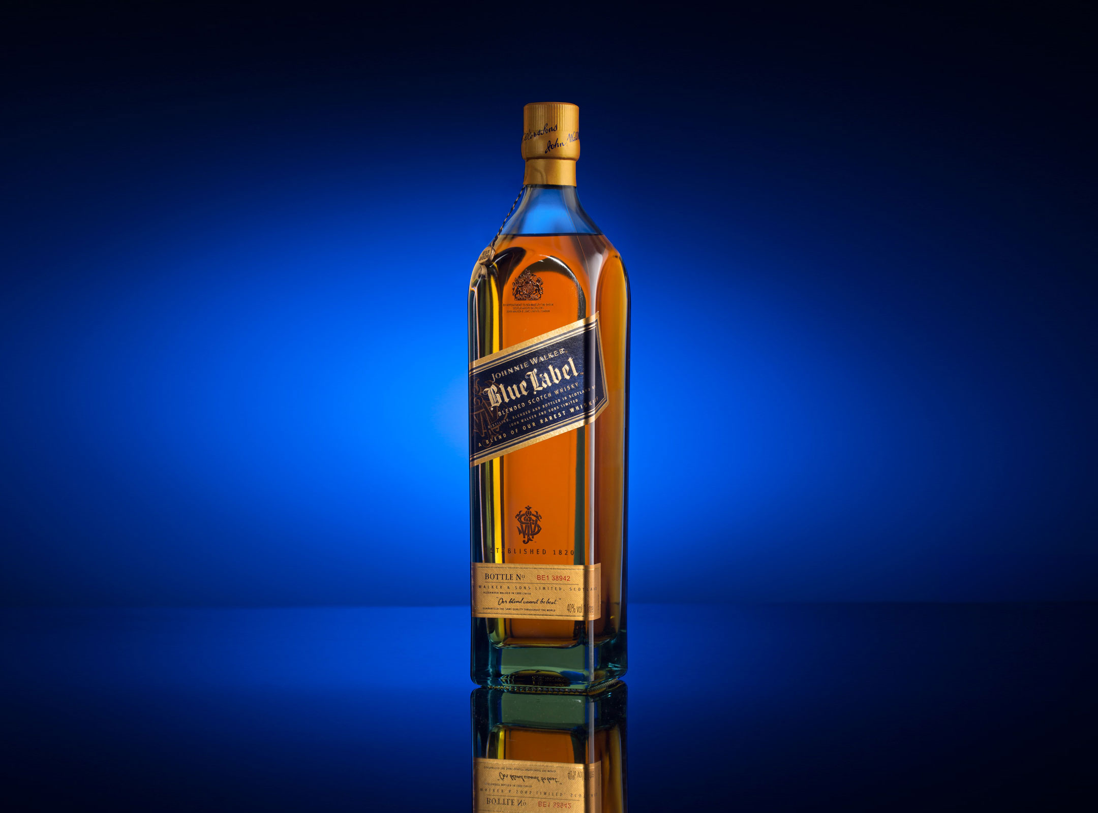 Blue Label Whiskey Product Photography