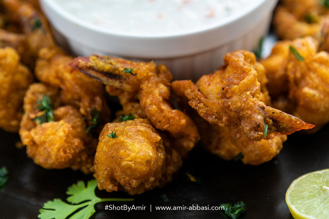 Golden Fried Prawn Food Photography