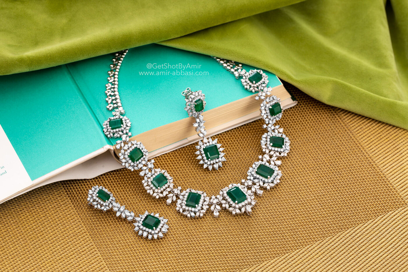 Creative diamond necklace jewellery photoshoot for client in USA