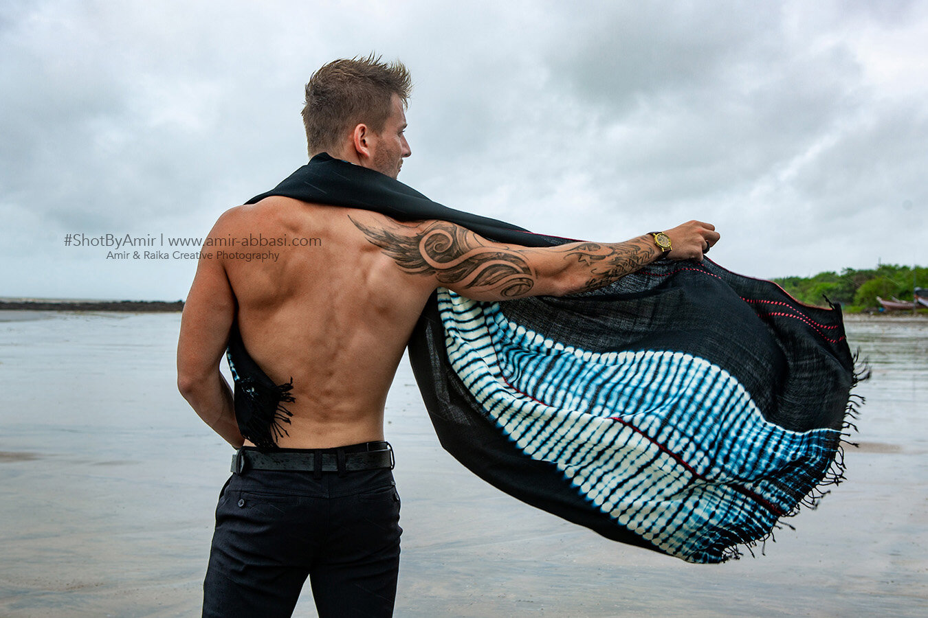 Fashion photoshoot on the beach.