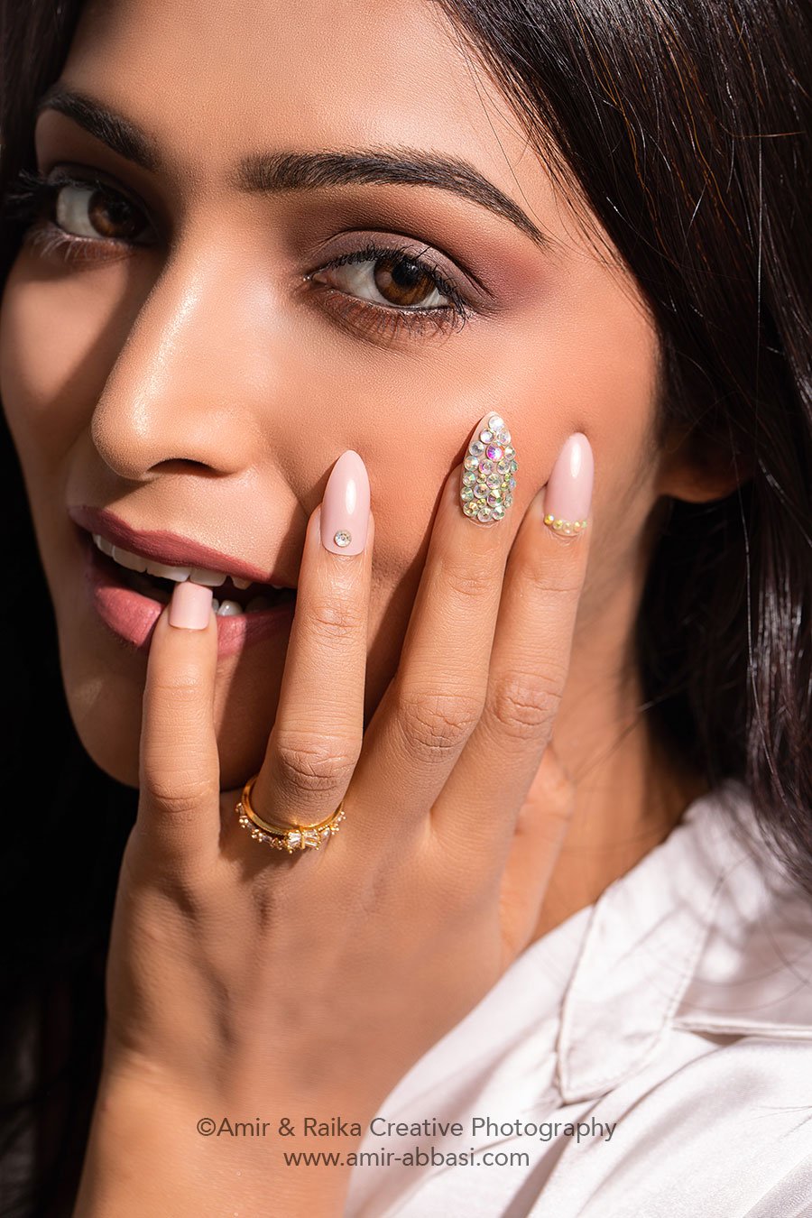 Stick-on nails photography on model in Mumbai