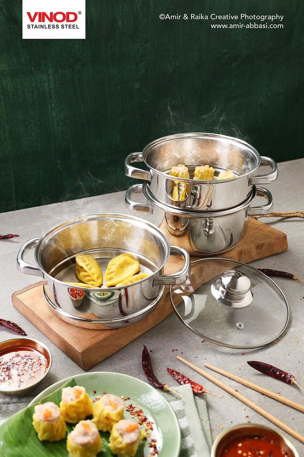 Every frame highlights what India cooks with - Vinod Stainless Steel, reimagined through food photography.