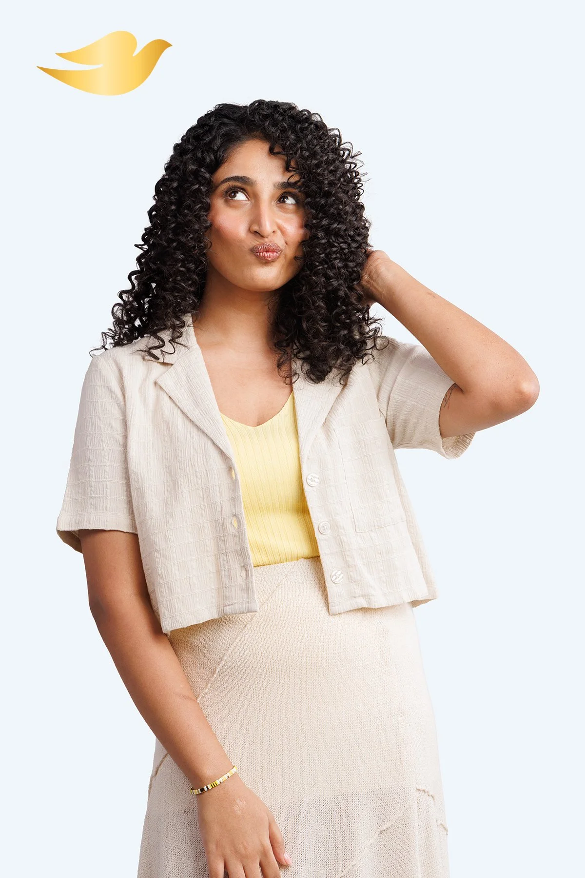 Dove hair care campaign photographed in Mumbai, combining commercial photography, fashion photography and natural curly hair styling.