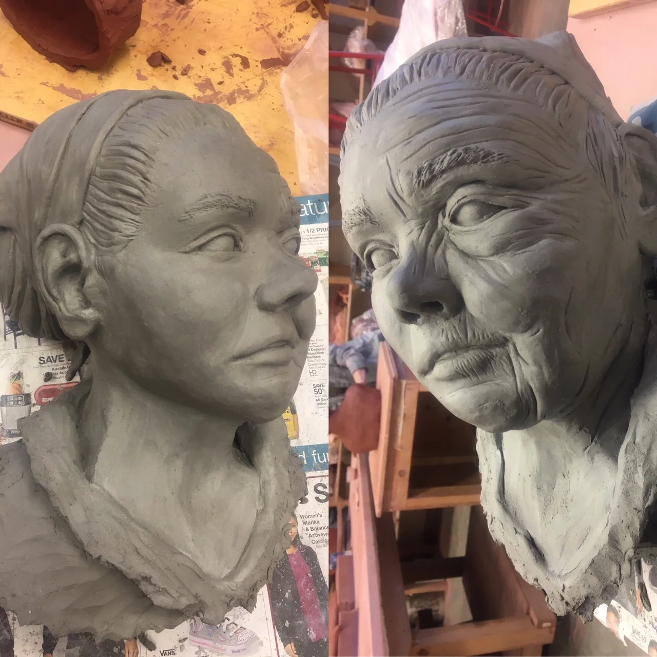 Comparing the two sides.