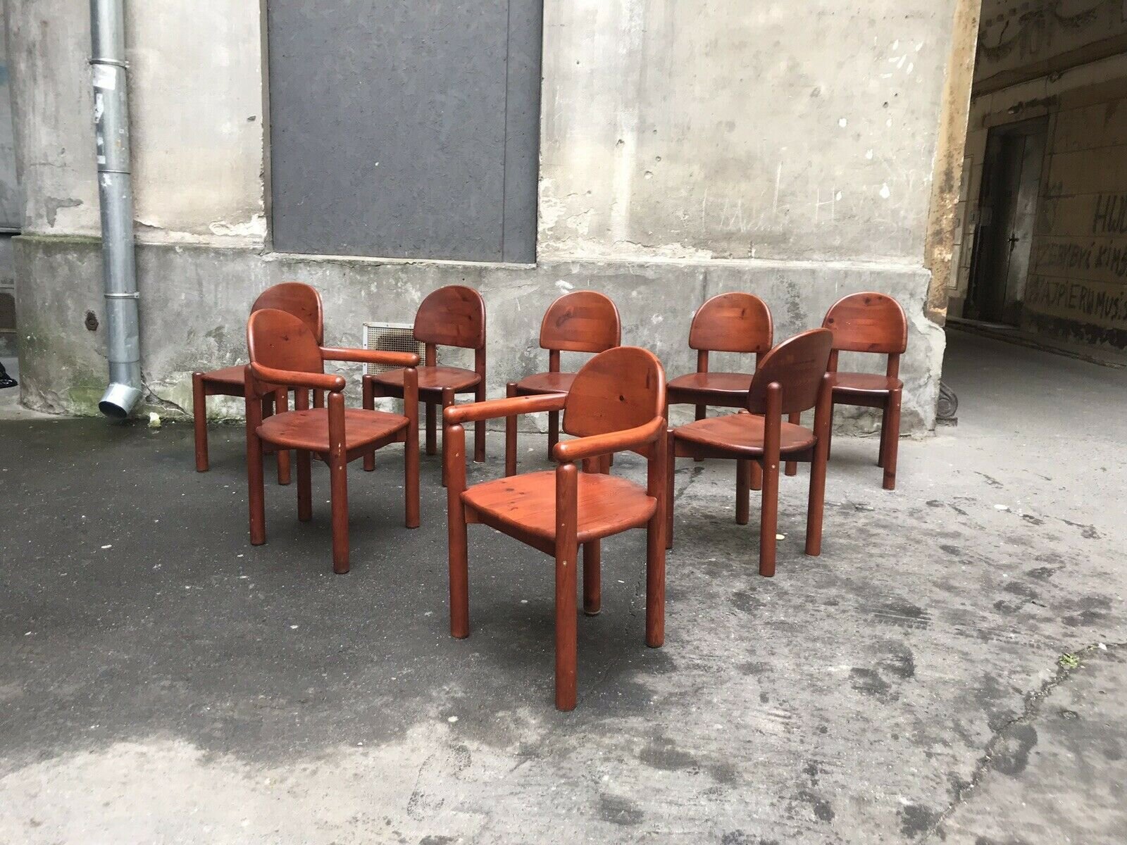 Set Of 8 Pine Dining Chairs By Rainer Daumiller For Hirsthals £1,996.58 