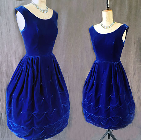 1950s velvet dress