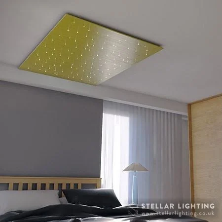 Fibre optic star ceiling in bedroom