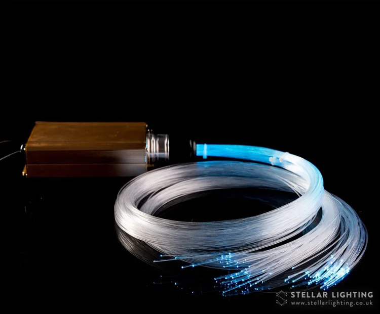 Fibre optic lighting kit with LED light engine and fibre optic bundle