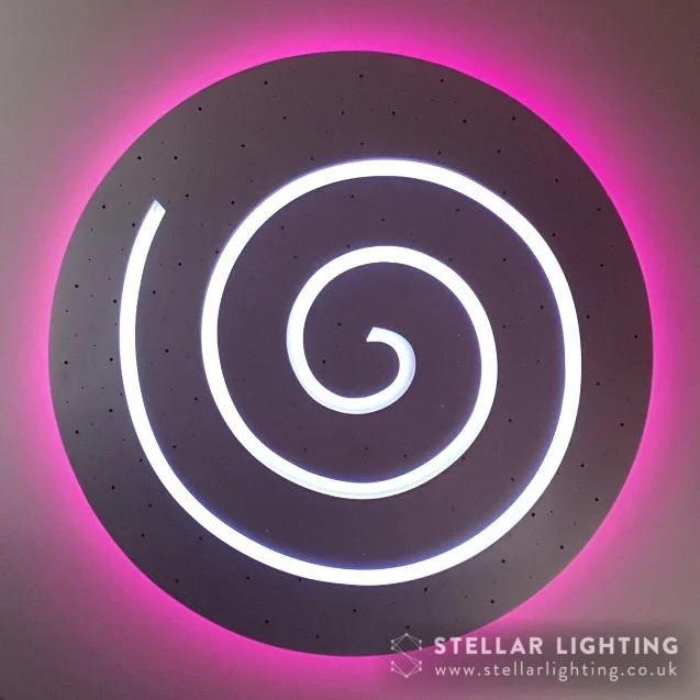 LED star ceiling - 2D sprial living room lighting pink and yellow