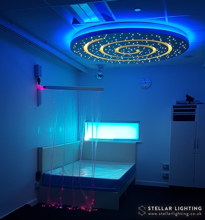 LED star ceiling - 2D sprial sensory lighting