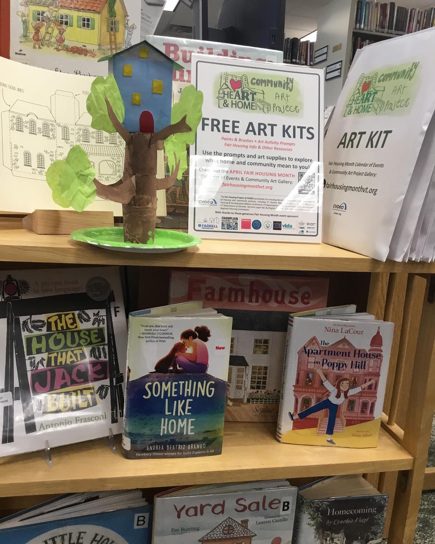 This month&rsquo;s after-school story and craft club read The House of Grass and Sky by Mary Lyn Ray and made treehouses and other dwellings. We also discussed Fair Housing Month and participants took home free art kits from The Heart and Home Commun