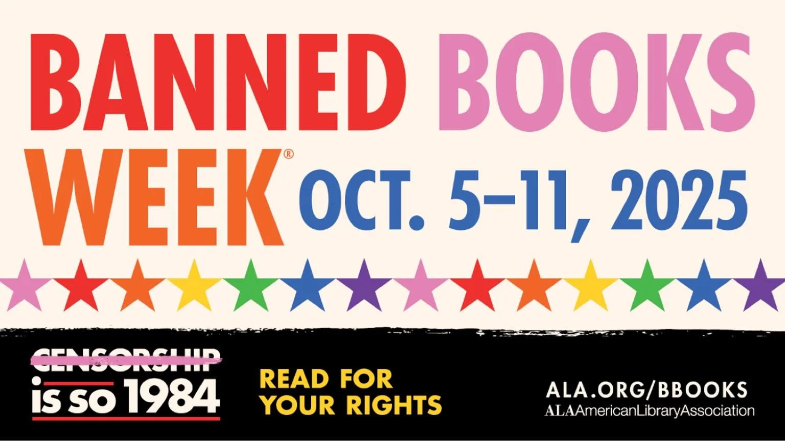 Banned Books Week is an annual event that spotlights the freedom to read and draws attention to the harms of censorship. Read for your rights, today and everyday.  Our Banned Book Read-In is happening today at the library from 3pm -6pm.  Join us and 