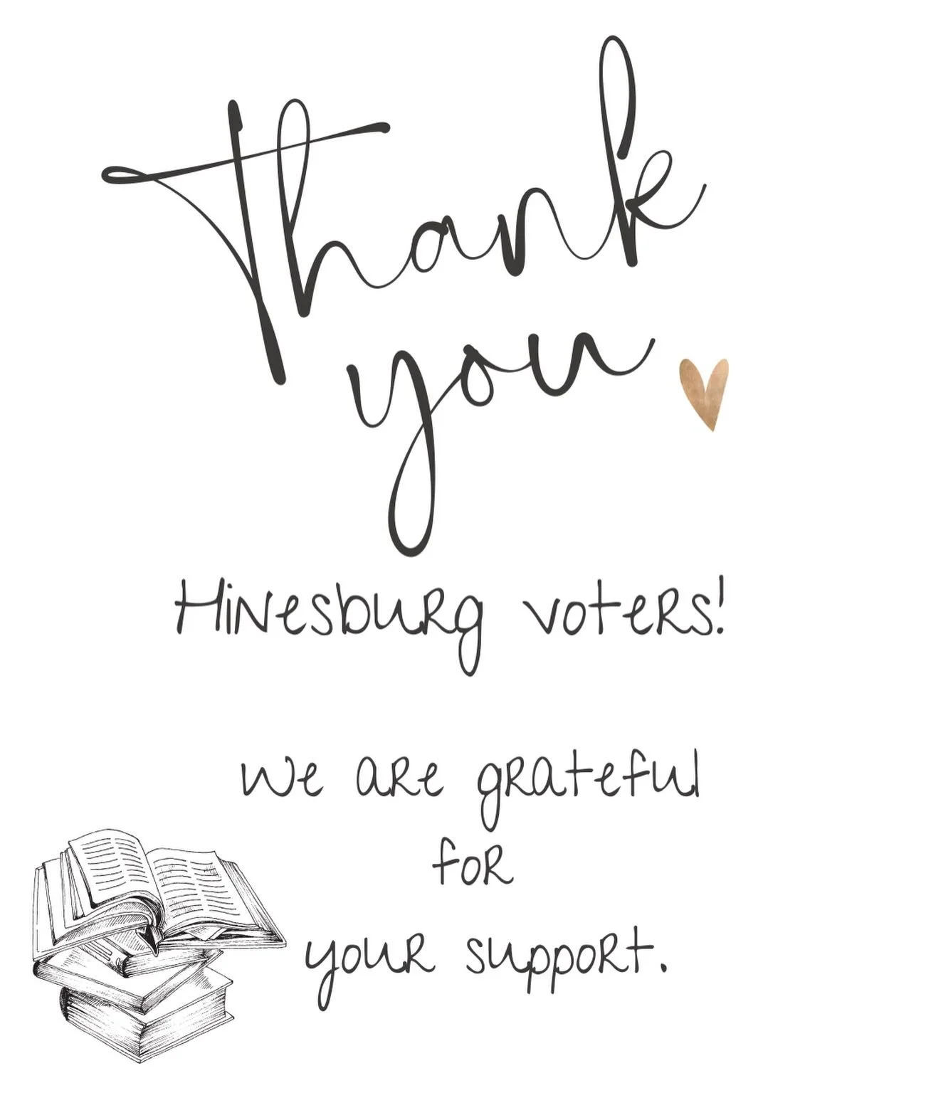 Thank you, Hinesburg voters!  We are grateful for your support.