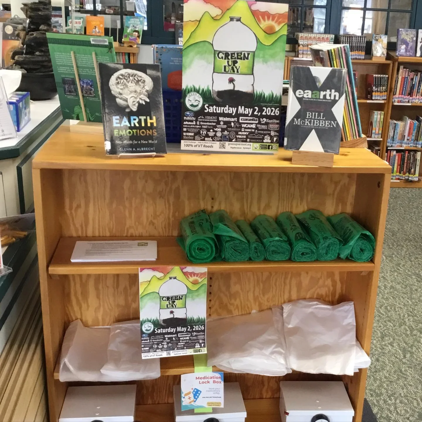 Earth Day seems like a great day to remind you that CCL is a pick-up location for your Green Up Day supplies.  The bags are accompanied by an information sheet which reminds you to sign up for a route on the town of Hinesburg website.  This makes the
