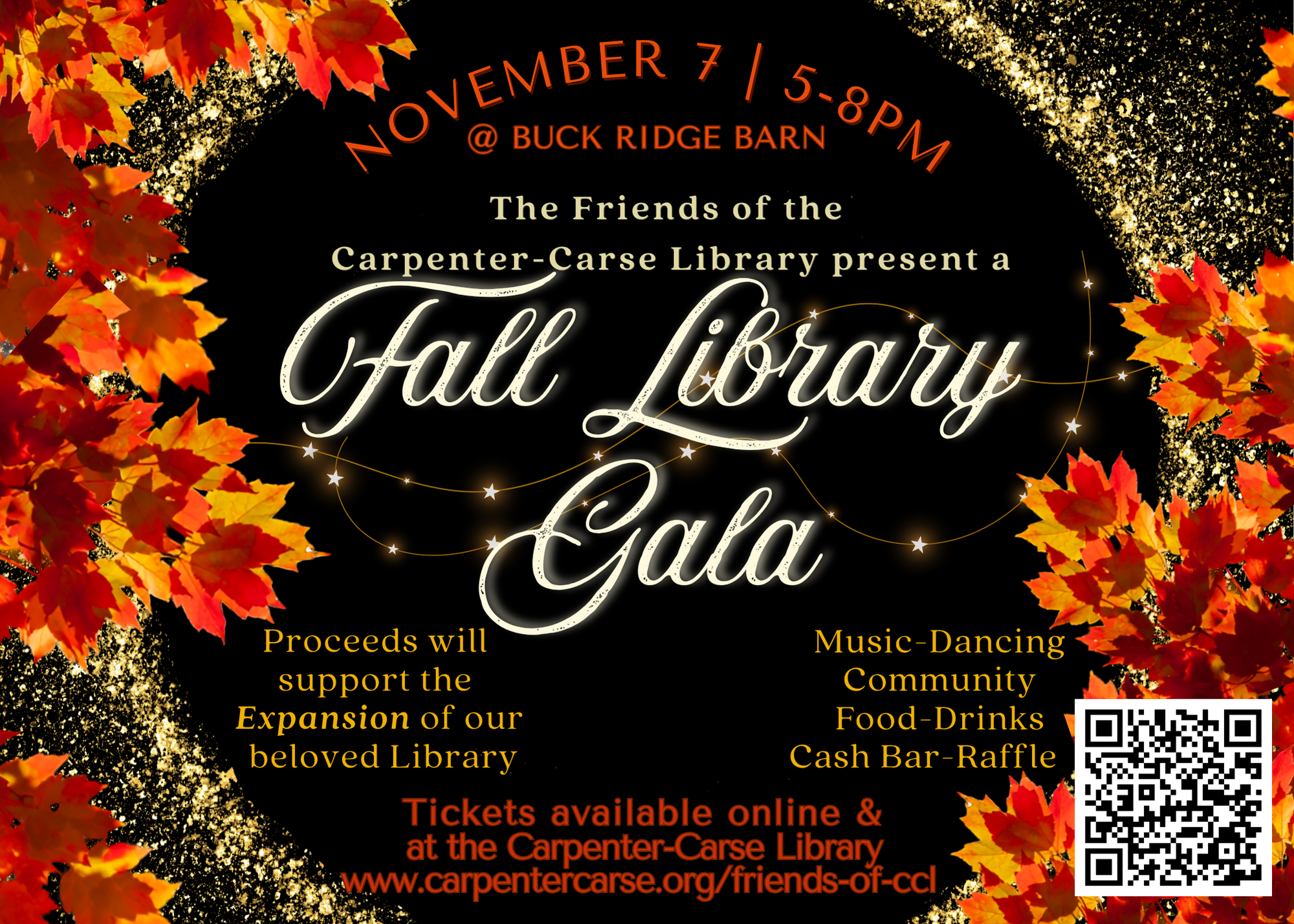 Save the Date! Library Fall Gala on 11/7