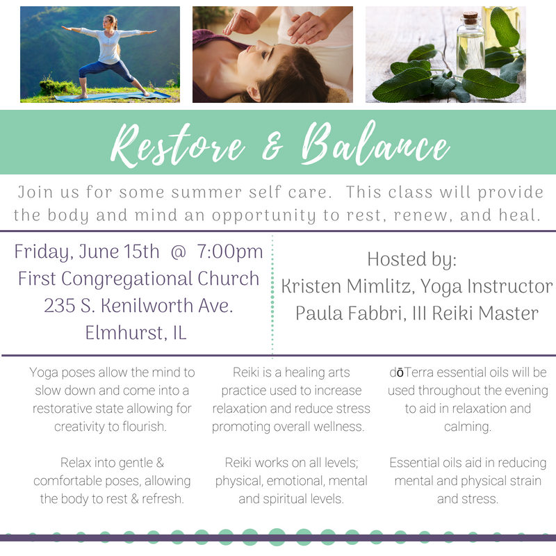 An Evening of Restorative Yoga, Reiki, and Essential Oils!
