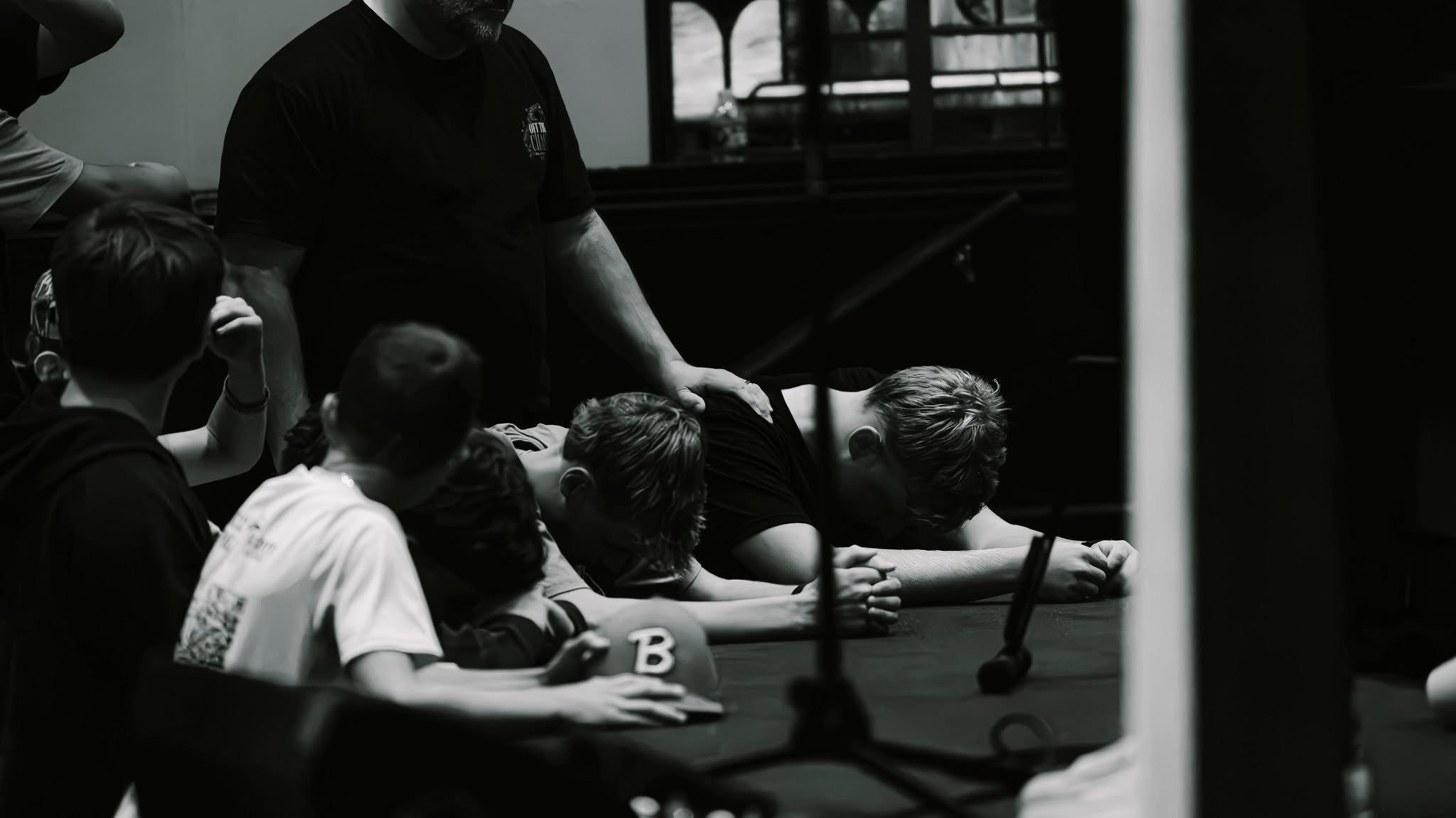 Students praying together