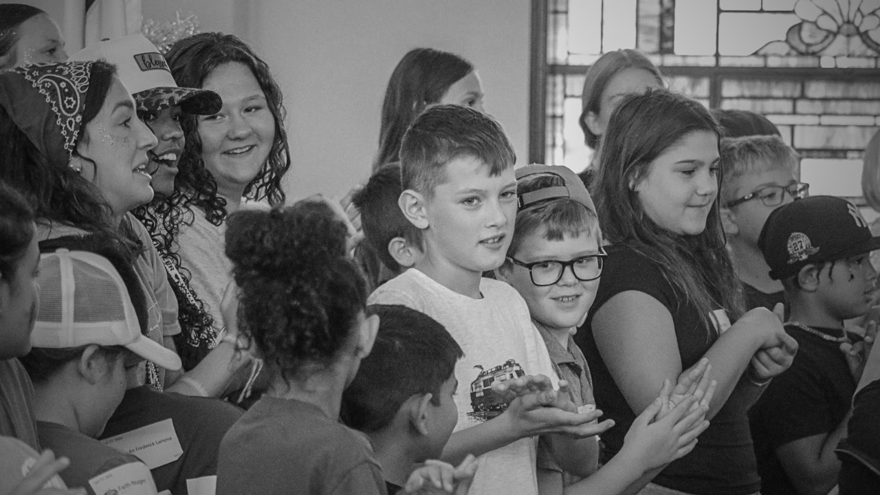 Children participating in worship