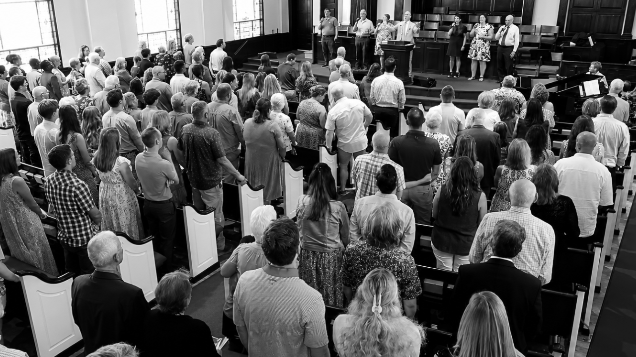 First Baptist congregation gathered for worship