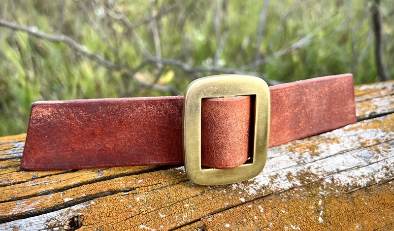 HIDESMAN Belt - Rust/Solid Brass — Harms and Sons