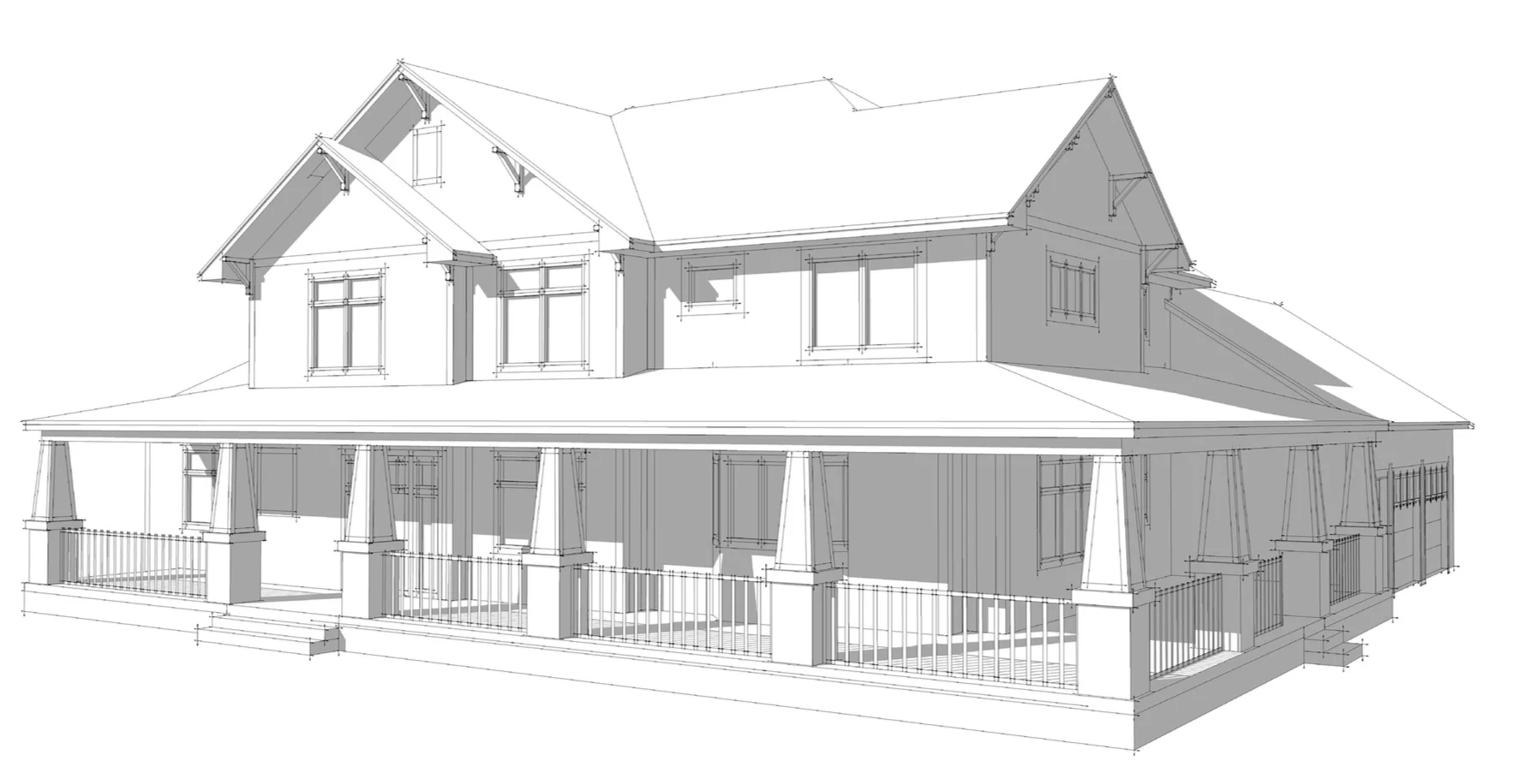 Craftsman Farmhouse Rendering