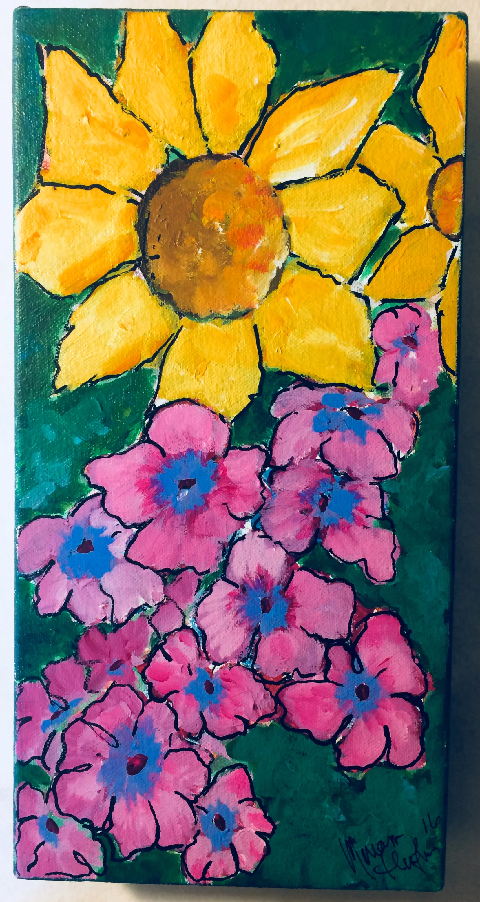 Sunflower with Pink Posies