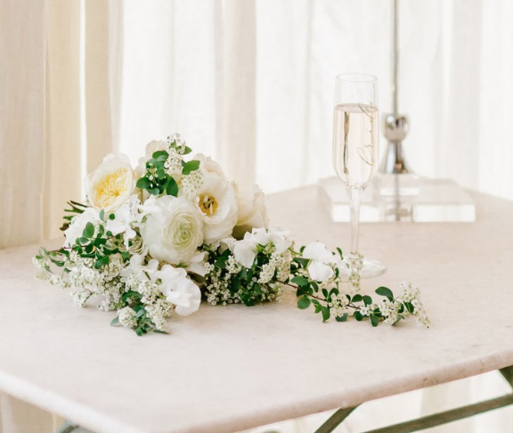 SPIREA, RANUNCULUS, SWEET PEA, GARDEN ROSE
