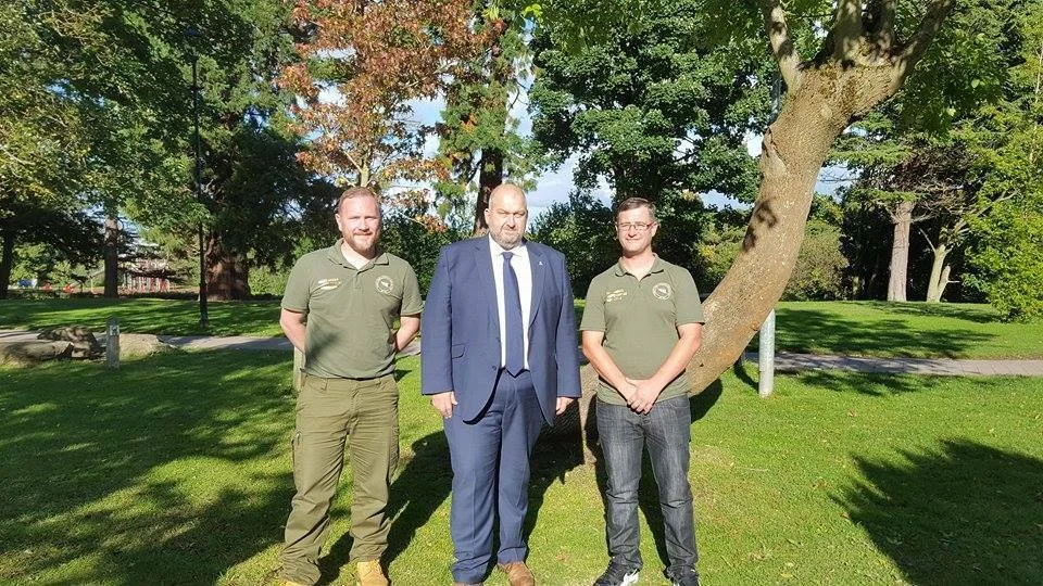 CLUB TREASURER JAMES AND CLUB SECRETARY MARC AFTER A MEETING WITH THE LATE CARL SERGEANT AM. THE CLUB ARE THANKFUL TO CARL FOR HIS HELP IN TRYING TO SECURE FUNDING FOR NEW FISHING PLATFORMS.