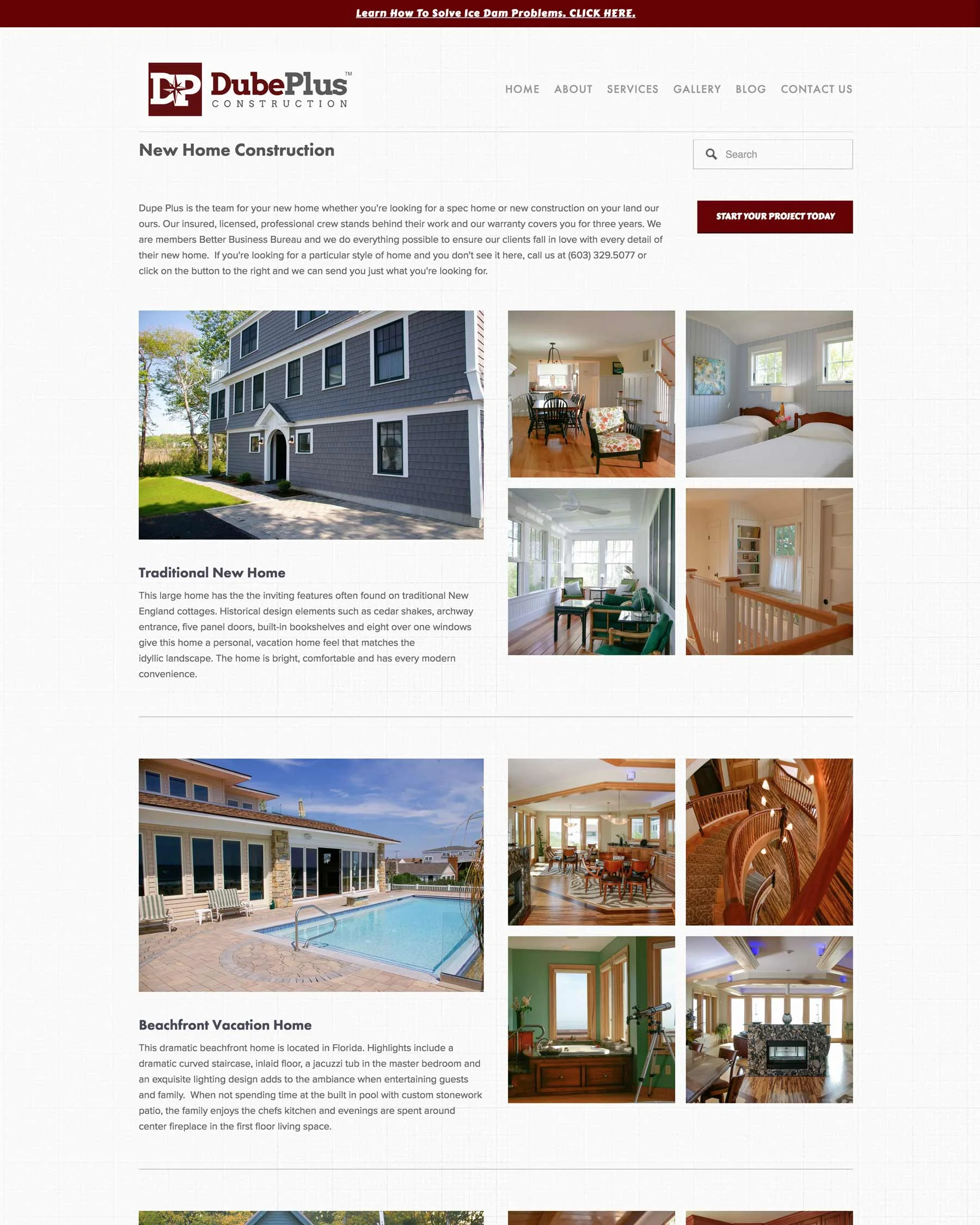 Dube Plus Construction Gallery Squarespace Website Design