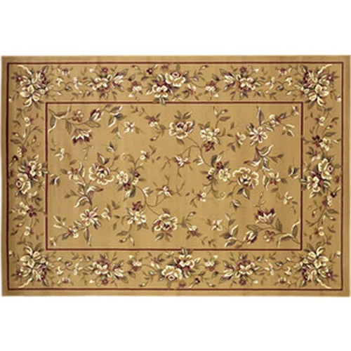Biege Floral Delight Rectangular Fireplace Rug