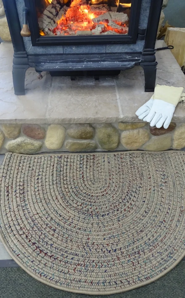 Tweed Braided Hearth Rug - Taupe