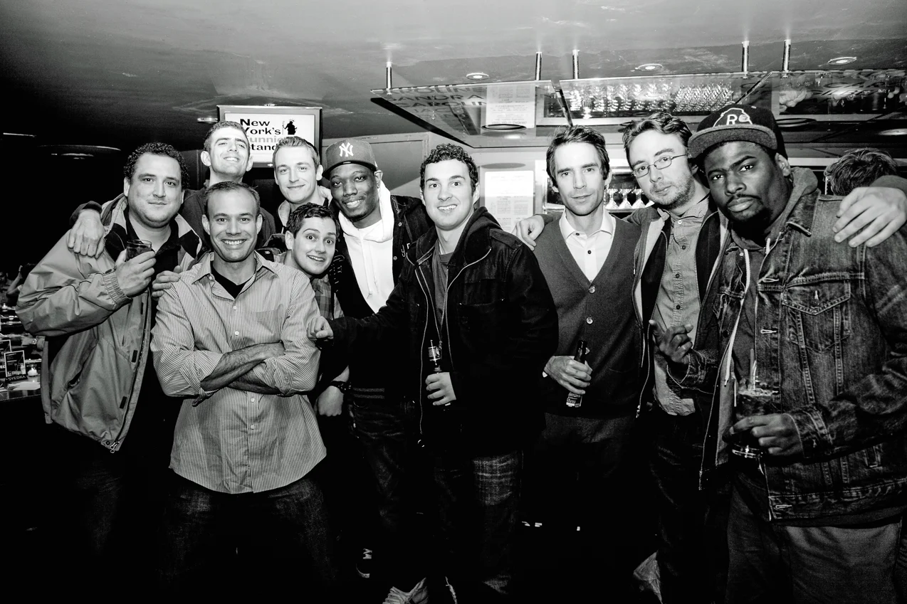 Nick Turner, Keith Alberstadt, Sam Morrill, Dan Soder, Joe Machi, Michael Che, Mark Normand, Phil Hanley, Joe List, Damien Lemon (L to R)